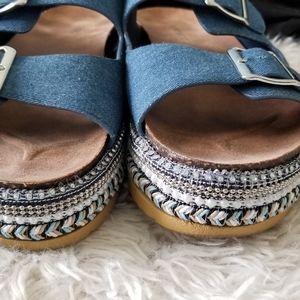 Denim sandals , sz 9